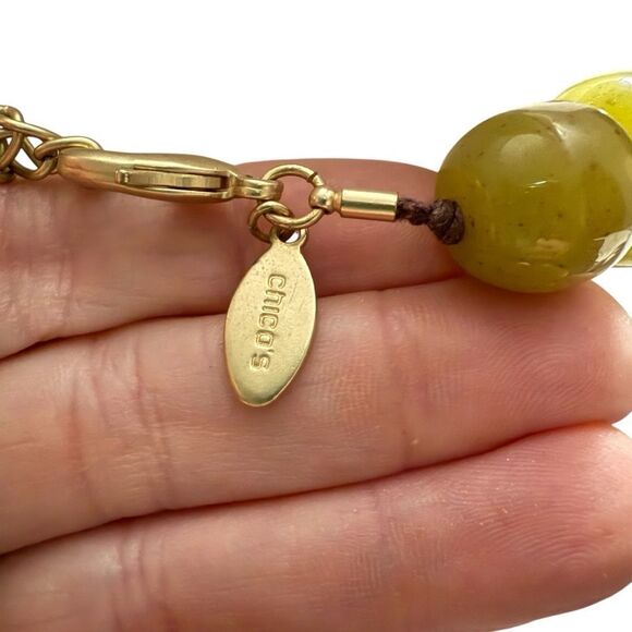 Chico’s Green & Gold Chunky Necklace Great Condition. SOLD OUT AT CHICO’S. - Picture 5 of 5